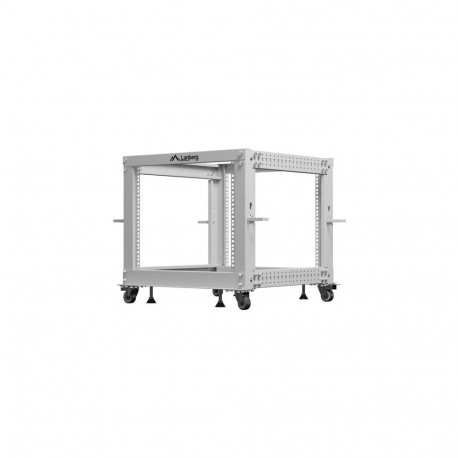 Open rack stand 19 inches 9U 600x600-1100 adjustable grey