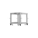 Open rack stand 19 inches 9U 600x600-1100 adjustable grey
