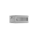 Wall-Mount rack cabinet 19 inches 4U 600x450, perforated door (Flat Pack) grey