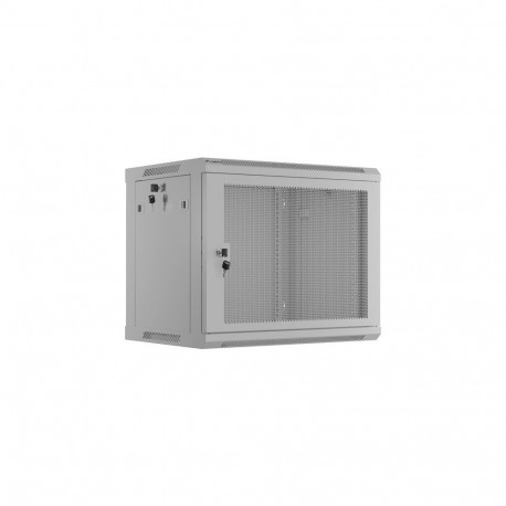Wall-Mount rack cabinet 19 inches 9U 600x450, perforated door (Flat Pack) grey