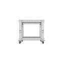 Open rack stand 19 inches 9U 600x600-1100 adjustable grey