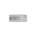 Wall-Mount rack cabinet 19 inches 4U 600x450, perforated door (Flat Pack) grey
