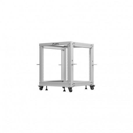 Open rack stand 19 inches 12U 600x600-1100 adjustable grey
