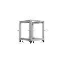 Open rack stand 19 inches 12U 600x600-1100 adjustable grey