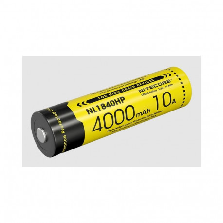 Nitecore NL1840HP laetav 18650 Li-ion aku – 4000mAh, 3.6V, 10A, IPX6, kaitsega