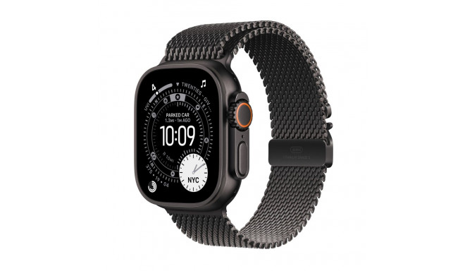Apple Watch Ultra 3 GPS + Cellular 49mm Black Titanium Case with Black Titanium Milanese Loop - Larg