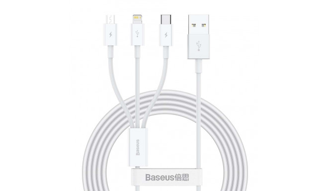 Baseus cable 3in1 Superior USB - Lightning + USB-C + microUSB 1,5 m 3,5A white