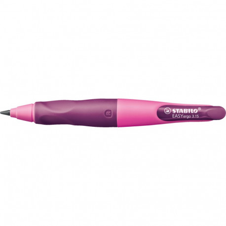 Mehaaniline pliiats  Stabilo EASYergo + teritaja, roosa/lilla, südamik 3,15mm, paremakäelistele