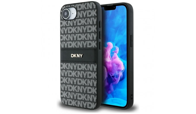 DKNY DKNY Repeat Texture Pattern with Tonal Stripe case for iPhone 16e - black