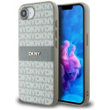 DKNY DKNY Repeat Texture Pattern with Tonal Stripe iPhone 16e Case - Beige