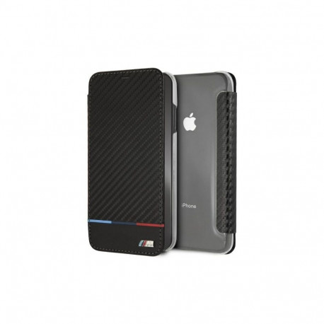 BMW BMW Carbon Tricolor Stripe iPhone XS Max Case - Black