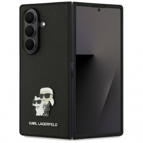 Karl Lagerfeld Karl Lagerfeld Saffiano Karl&Choupette Pin Case for Samsung Galaxy Z Fold7 - Black