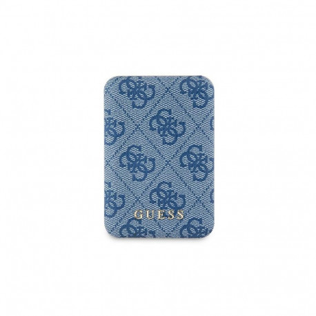 Guess Guess Powerbank inductive 15W GUPB5FP4EMGB 5000mAh blue/blue 4G Leather Metal Logo MagSafe