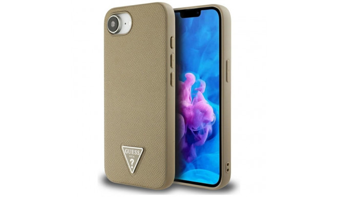 Guess Guess Grained Triangle MagSafe case for iPhone 16e - brown