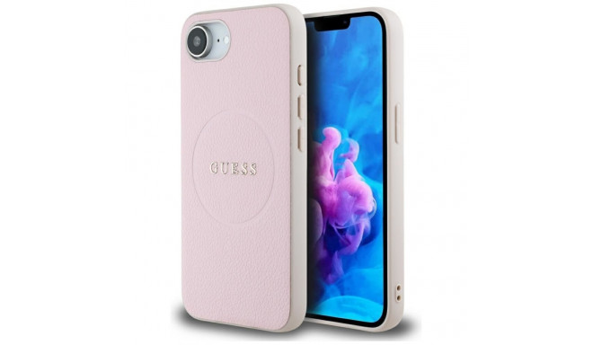 Guess Guess Grained Ring MagSafe iPhone 16e Case - Pink