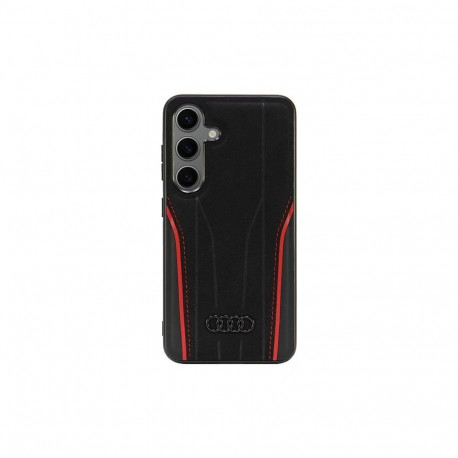 Audi Audi Genuine Leather MagSafe S24 S921 black-red hardcase AU-TPUPCS24-R8/D3-RD