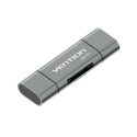 Vention USB3.0 Multi-function Card Reader Gray Metal Type
