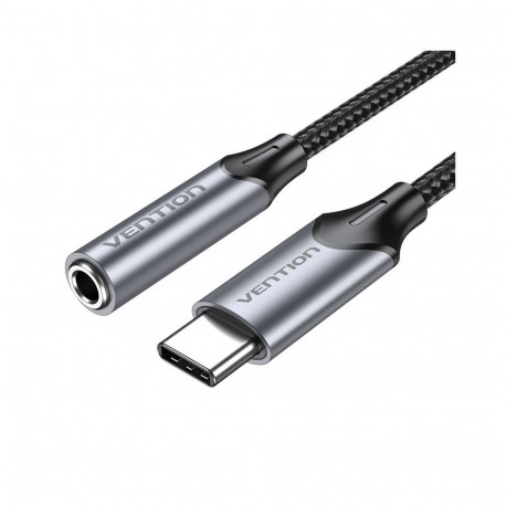 Vention USB-C isane 3,5 mm kõrvaklapi pesa DAC-adapter 0,1 m hall alumiiniumisulamist
