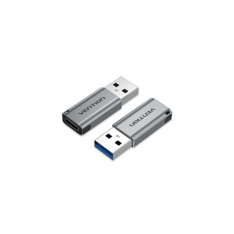 Vention USB 3.0 Male to USB-C Female Adapter Gray Aluminum Alloy Type
