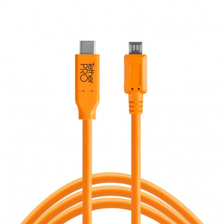 Cable - Tether Tools Pro USB-C 2.0 Micro B 4.6m High-Visibility Orange