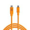Cable - Tether Tools Pro USB-C 2.0 Micro B 4.6m High-Visibility Orange