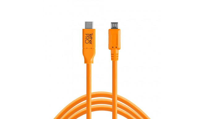 Cable - Tether Tools Pro USB-C 2.0 Micro B 4.6m High-Visibility Orange