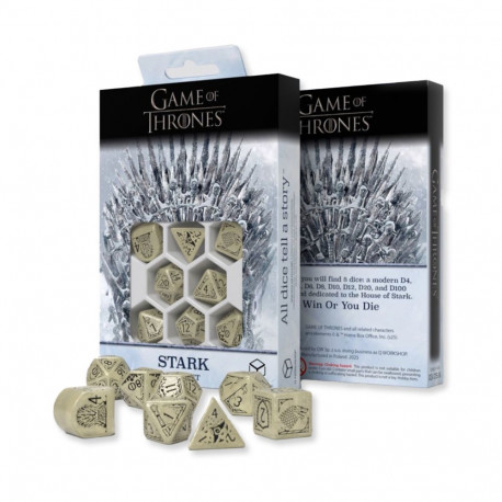 Tabletop Game - Game of Thrones Stark Dice Set 8 Plastic Glossy Sand