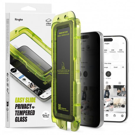 Ringke Ringke Easy Slide 2-pack Privacy Glass for iPhone 17 Pro - Black