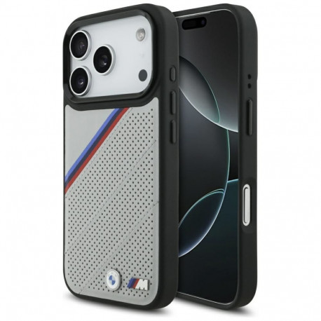 BMW BMW M Tricolor Metal Logo MagSafe Case for iPhone 17 Pro - Gray