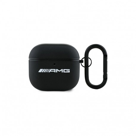 Mercedes-Benz AMG Leather White Logo Case for AirPods 4 - Black / White
