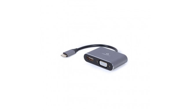 Gembird I/O ADAPTER USB-C TO HDMI/VGA/A-USB3C-HDMIVGA-01