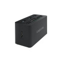 LogiLink 3-port all-in-one kaardilugejaga, must