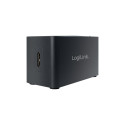 LogiLink 3-port all-in-one kaardilugejaga, must