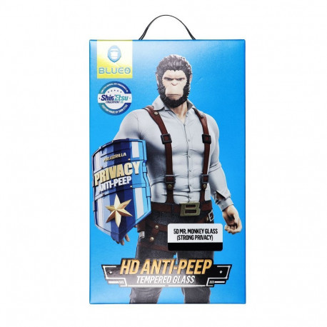 5D Mr. Monkey Glass - Apple iPhone X/XS/11 Pro black (Anti-Peep Strong Privacy)