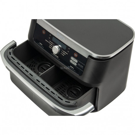 Foodi FlexDrawer Heißluftfritteuse AF500EU (schwarz/edelstahl, 2.470 Watt, Korb 10,4 Liter, teilbar)