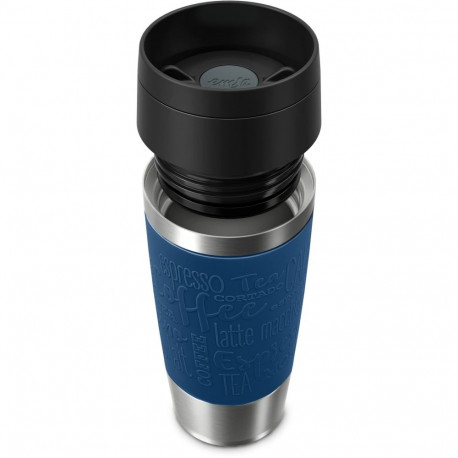 Emsa TRAVEL MUG Classic Thermo Mug (dark blue/stainless steel, 0.36 liters)