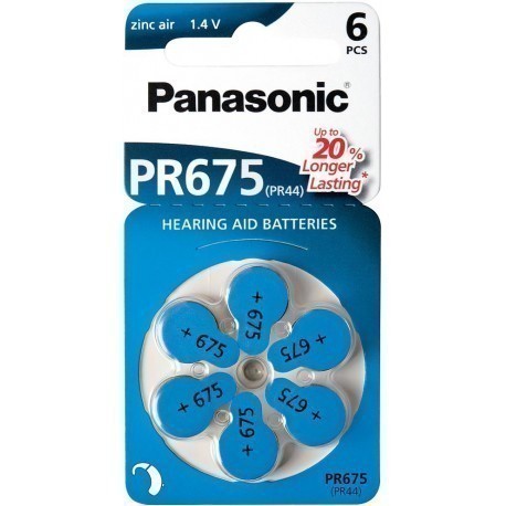 Panasonic hearing aid battery PR675LH/6DC
