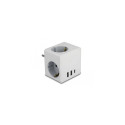 DeLOCK Multi Socket Cube 3-way with childproof lock and USB charger white