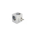 DeLOCK Multi Socket Cube 3-way with childproof lock and USB charger white