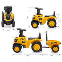 Pojazd cat traktor z przyczepą żółty jeździk