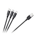 USB-kaabel 3-ühes microUSB, USB-C, Lightning 100 cm