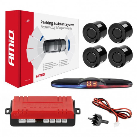 Parkimisandurite komplekt tagurdusandurid max LED 4 andurit must amio-02287