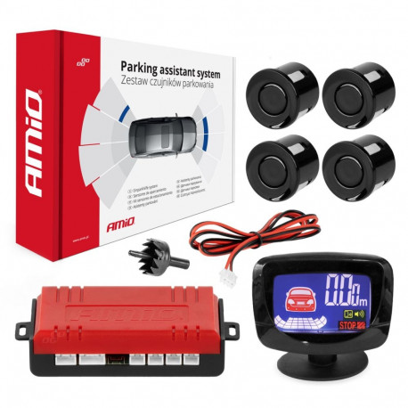 Parkimisandurite komplekt tagurdusandurid LED ekraan 4 andurit must amio-01562