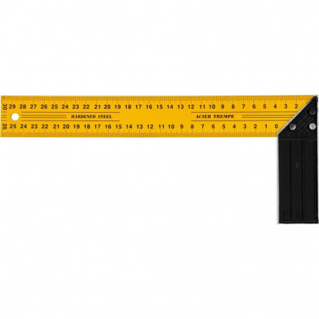 Terasnurgik kahepoolse skaalaga 250mm kollane-must