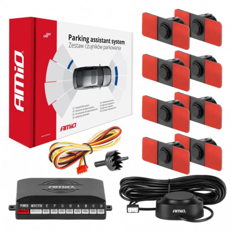 Zestaw czujników parkimise andurid summer 8 andurit mustad sisemised 16,5 mm amio-02254