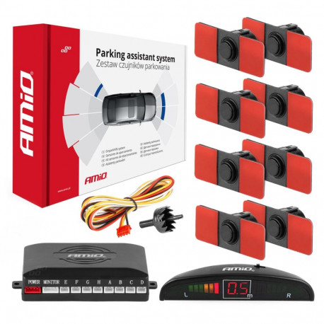 Zestaw czujników parkimise led 8 andurit mustad sisemised 16,5 mm amio-02256