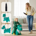 Skoczek gumowy dla dzieci DINO 59 cm zielony z bandaną do skakania z pompką