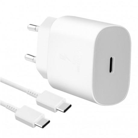 Samsung EP-TA800EWE + EP-DG980BWE Samsung 25W Travel Charger + USB-C/USB-C Data Cable White (OOB Bul