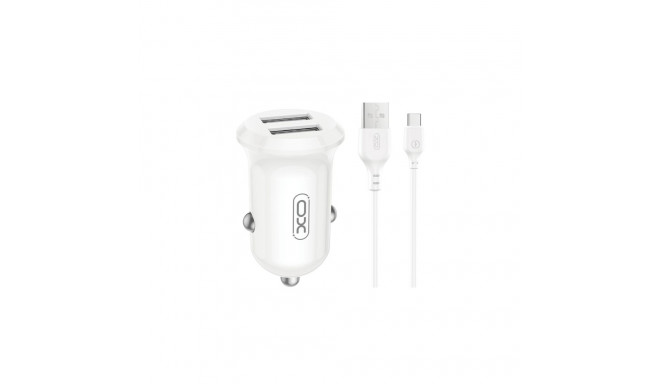 XO CC67 Car charger 2xUSB 12W + Type C cable