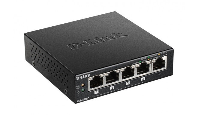Switch DGS-1005P 5xGbE (4xPoE+ 60W)